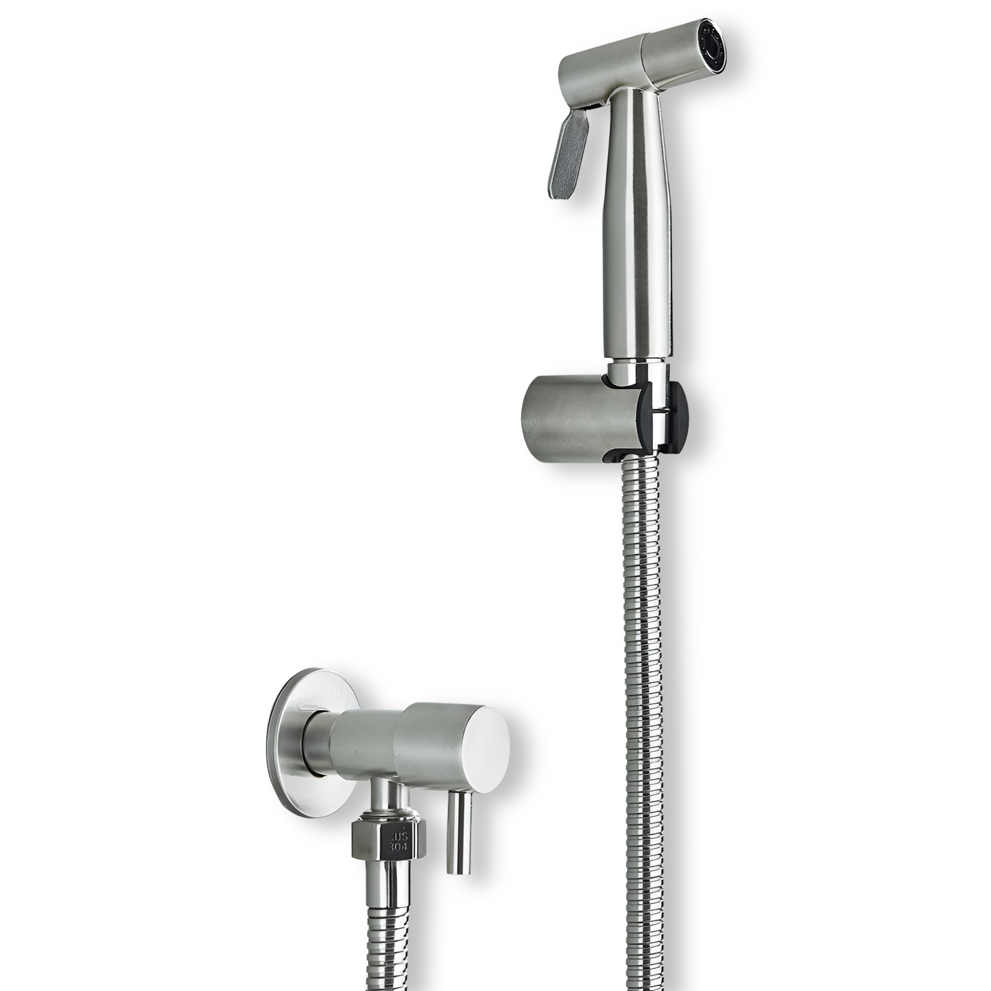 AquaGleam - Roestvrijstalen Bidet-Sproeikop met Wandbevestiging