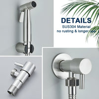 AquaGleam - Roestvrijstalen Bidet-Sproeikop met Wandbevestiging