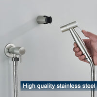 AquaGleam - Roestvrijstalen Bidet-Sproeikop met Wandbevestiging
