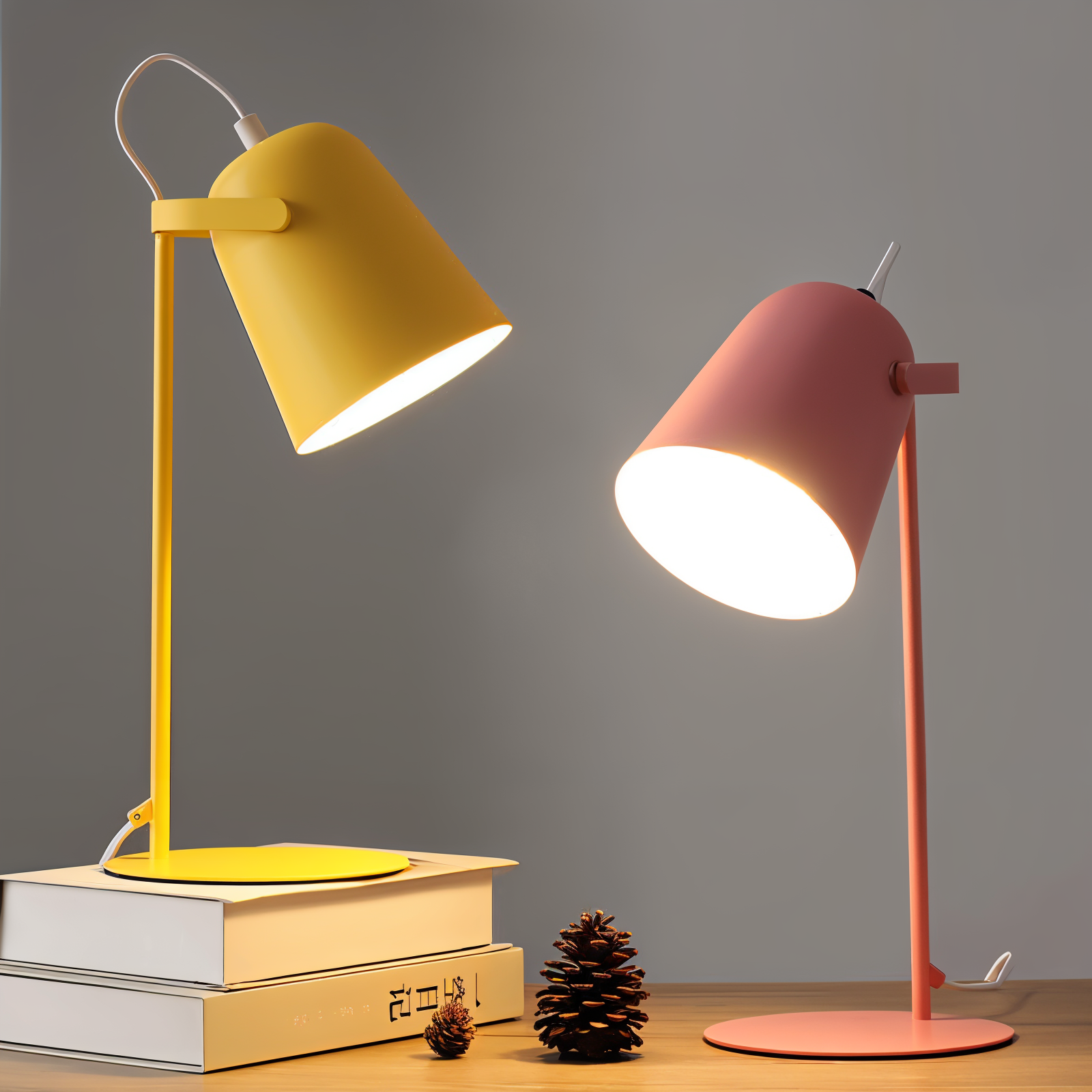 Macaron Tafellamp - Scandinavische gele Bureau Lamp - Verstelbare Lamp
