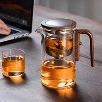 Elegante Glazen Theepot met Zeef - Stijlvol Ontwerp voor het Zetten van Losse Thee