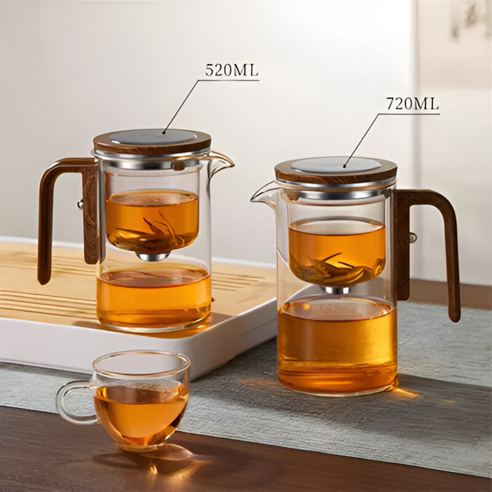 Elegante Glazen Theepot met Zeef - Stijlvol Ontwerp voor het Zetten van Losse Thee
