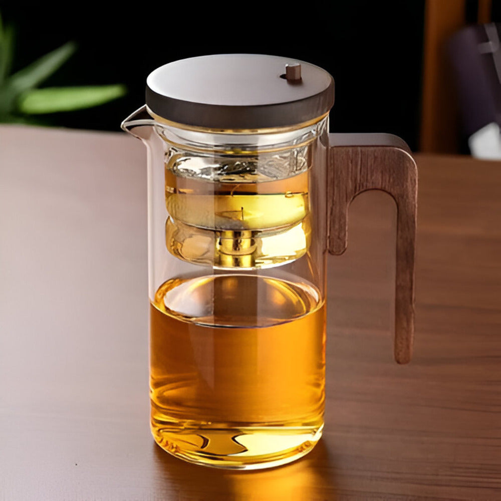 Elegante Glazen Theepot met Zeef - Stijlvol Ontwerp voor het Zetten van Losse Thee