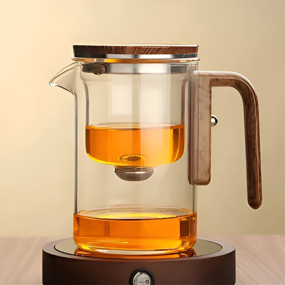Elegante Glazen Theepot met Zeef - Stijlvol Ontwerp voor het Zetten van Losse Thee