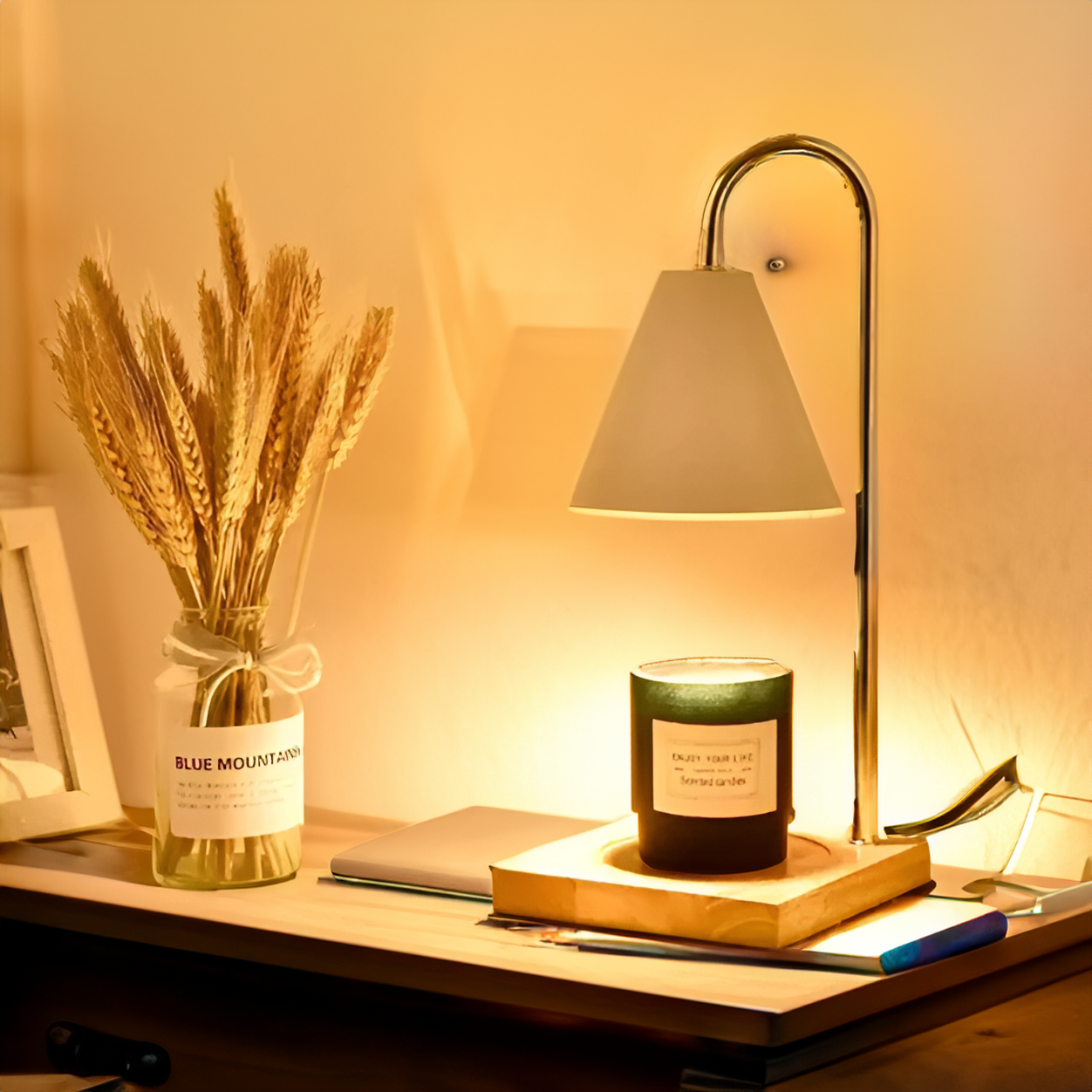 LuminaFlame - Gezellige vlamloze kaarsenwarmer lamp