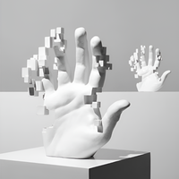 Mosaïek-Hand Standbeeld - Abstracte Hars Glitch Handpalm Figuur Ornament