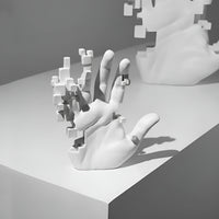 Mosaïek-Hand Standbeeld - Abstracte Hars Glitch Handpalm Figuur Ornament