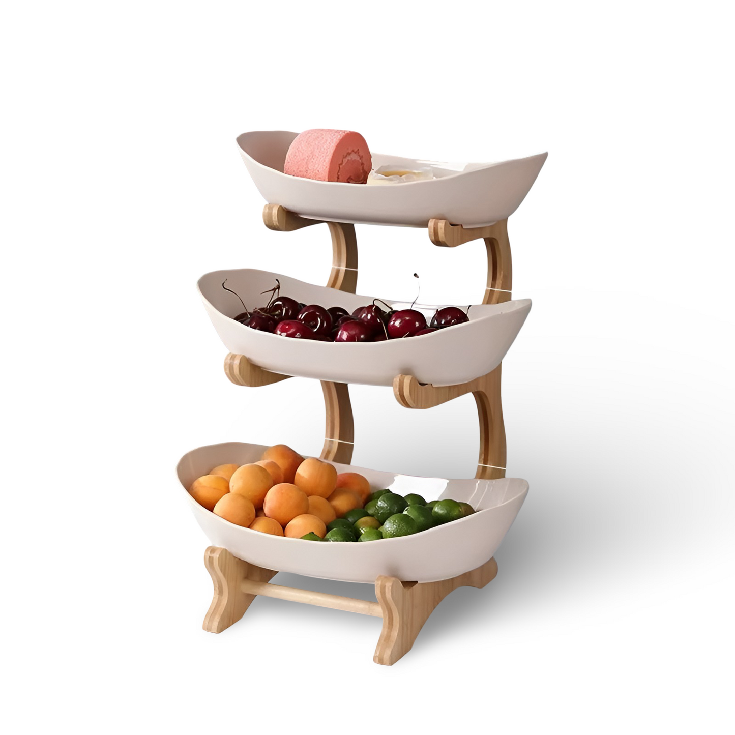 Meerlagige fruitmand van hout - Moderne fruitmand