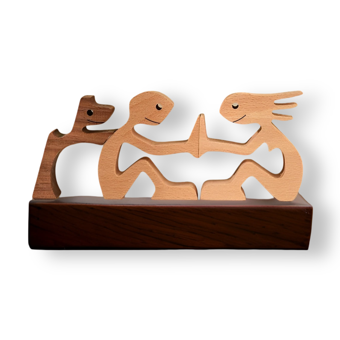 Poten van Liefde - Hond en Mens Handgemaakte Houtsculptuur - Symbool voor Eeuwige Verbinding