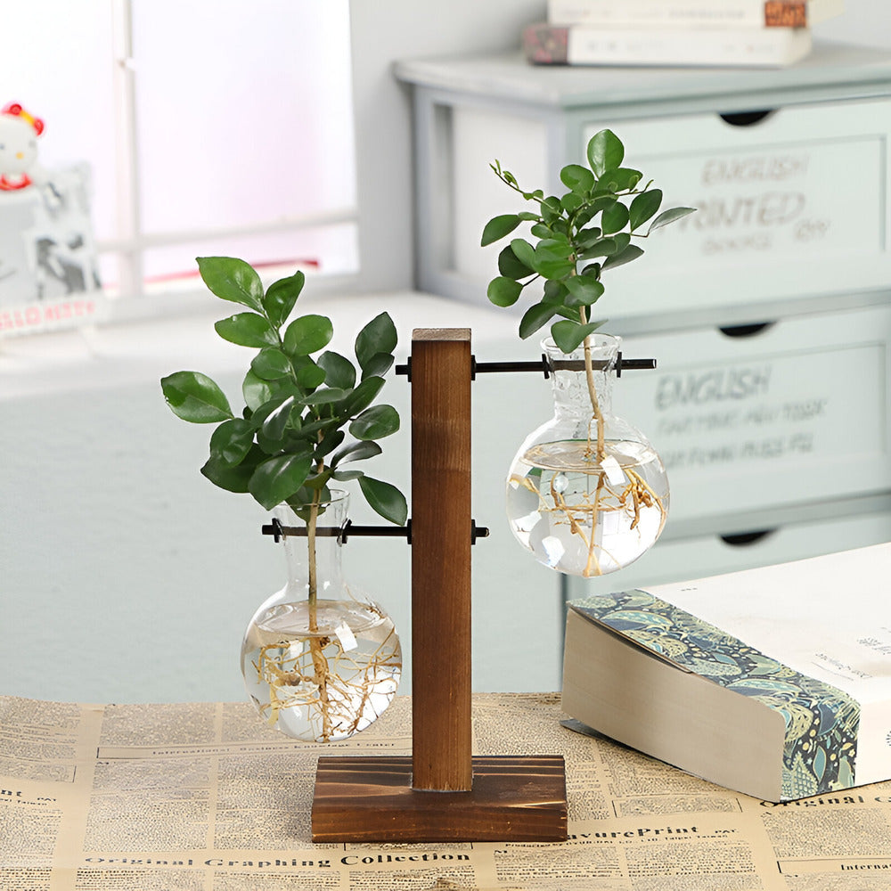 Valethra - Rustieke Houten Hydrocultuur Plantenhouder