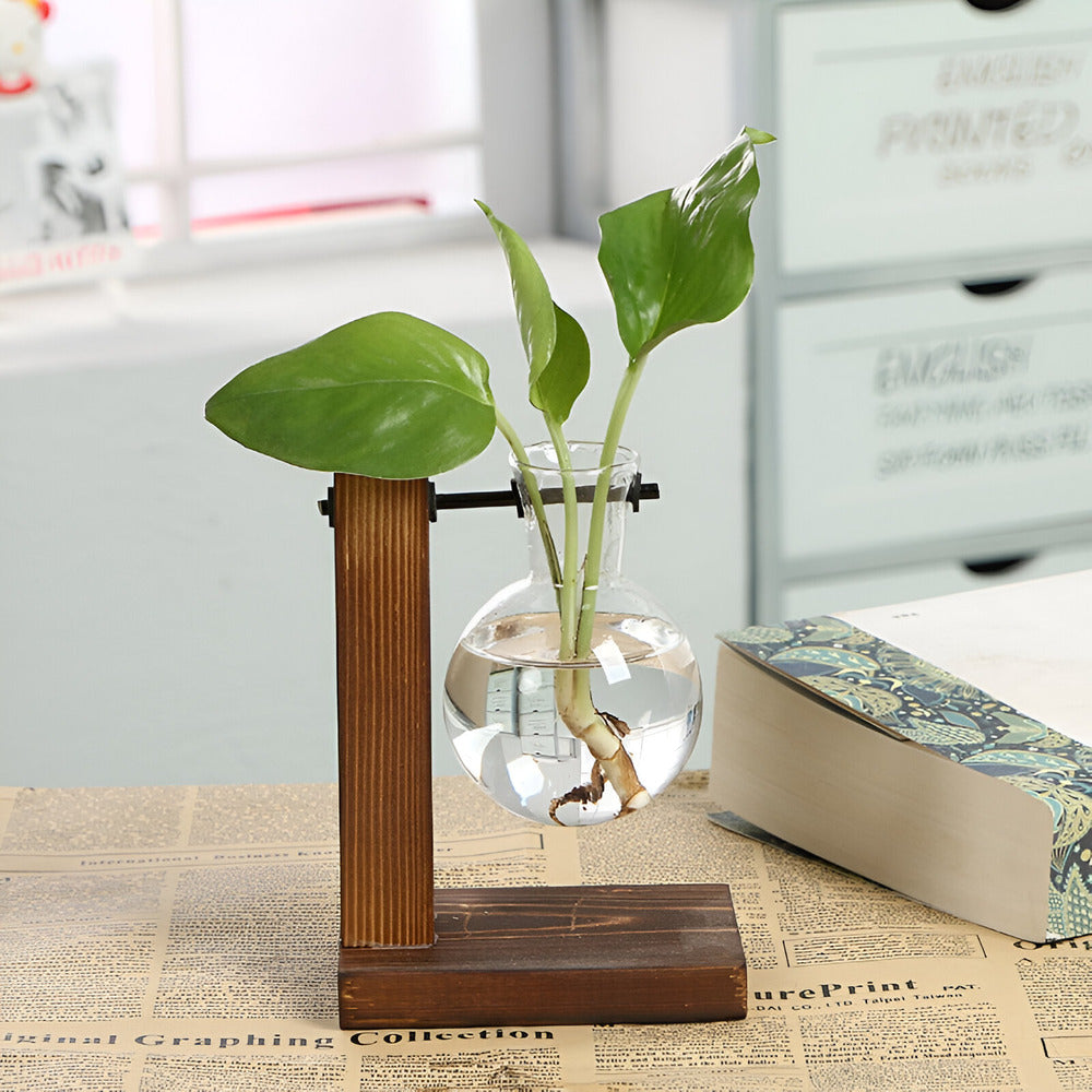 Valethra - Rustieke Houten Hydrocultuur Plantenhouder