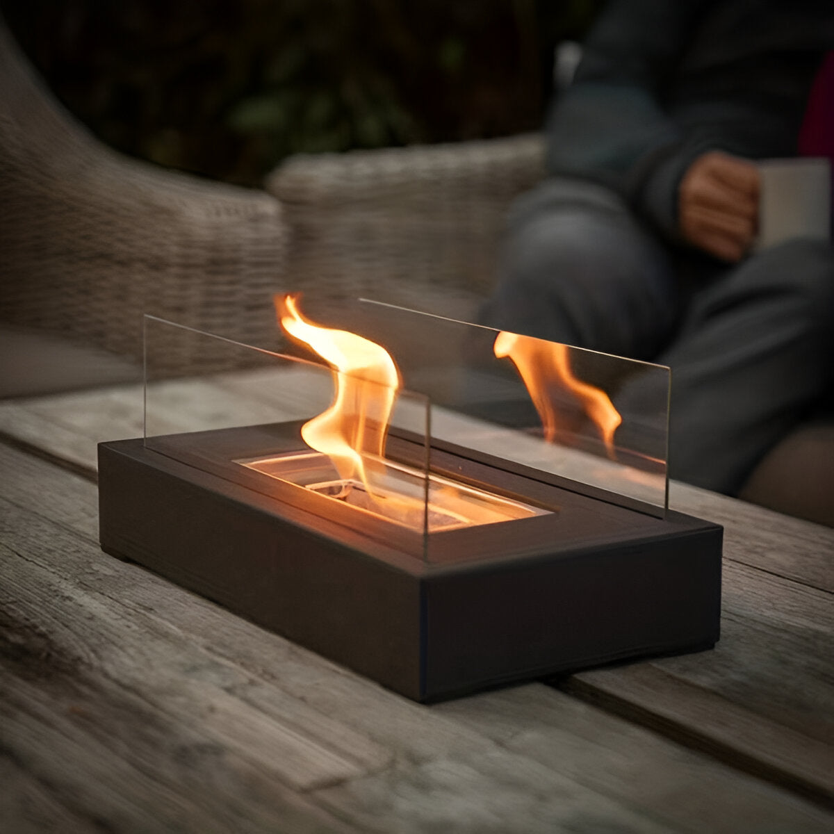 SereniFire Tafelhaard - Rechthoekige Bio-Ethanol Tafelhaard Vuurplaats