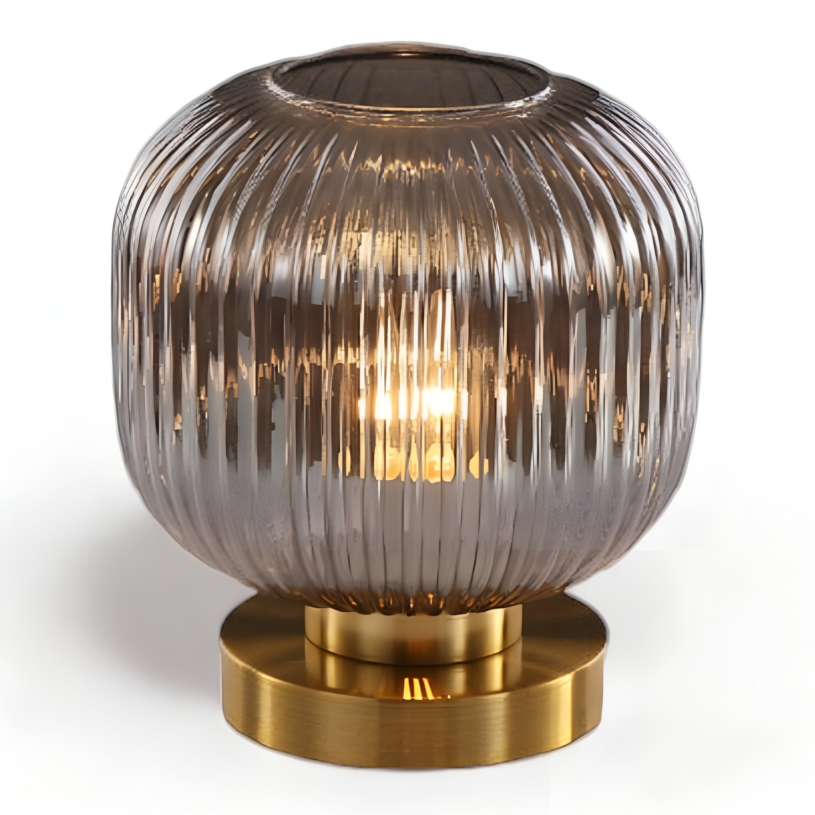 Oriantha - Noordse Tafellamp met Geribbeld Glas