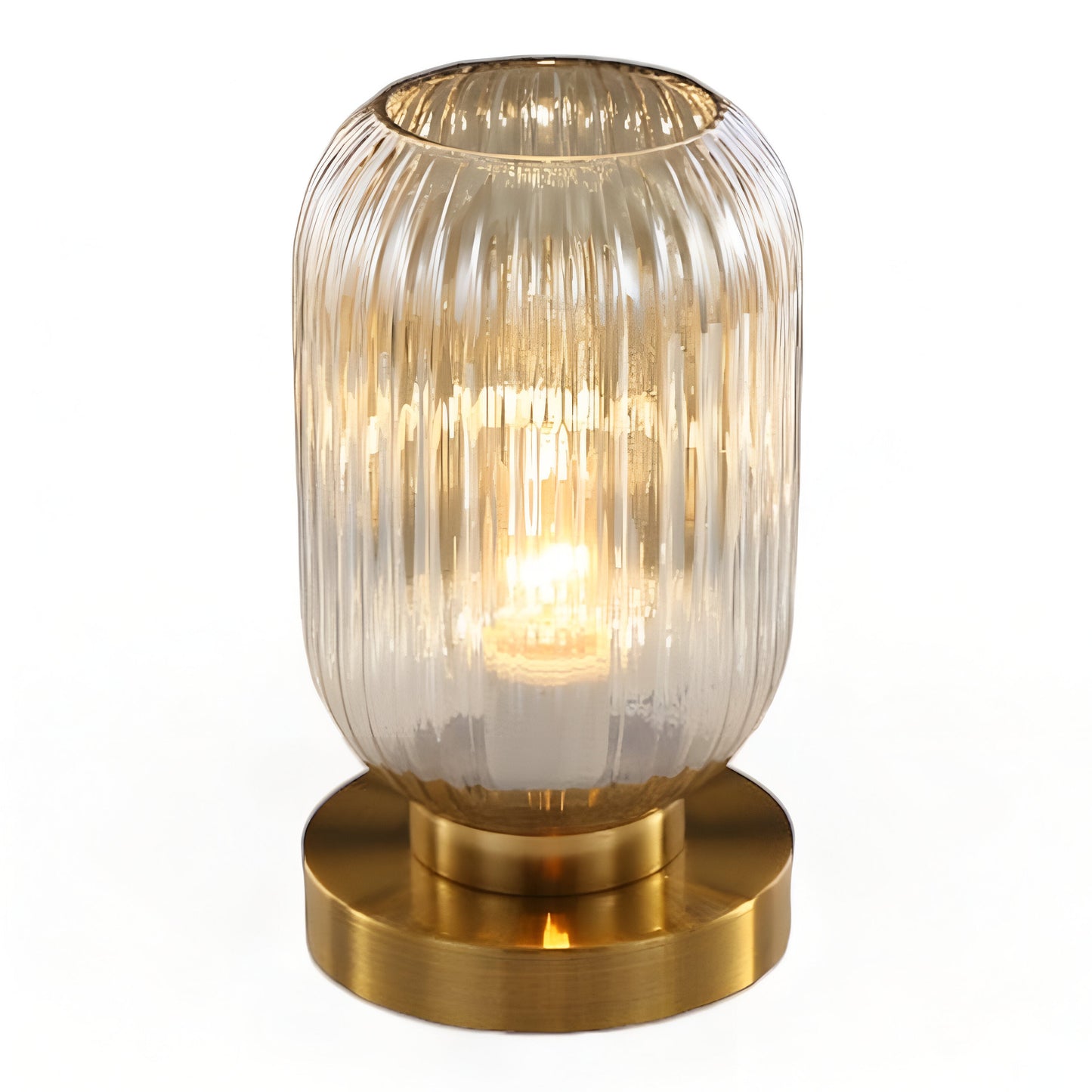 Oriantha - Noordse Tafellamp met Geribbeld Glas