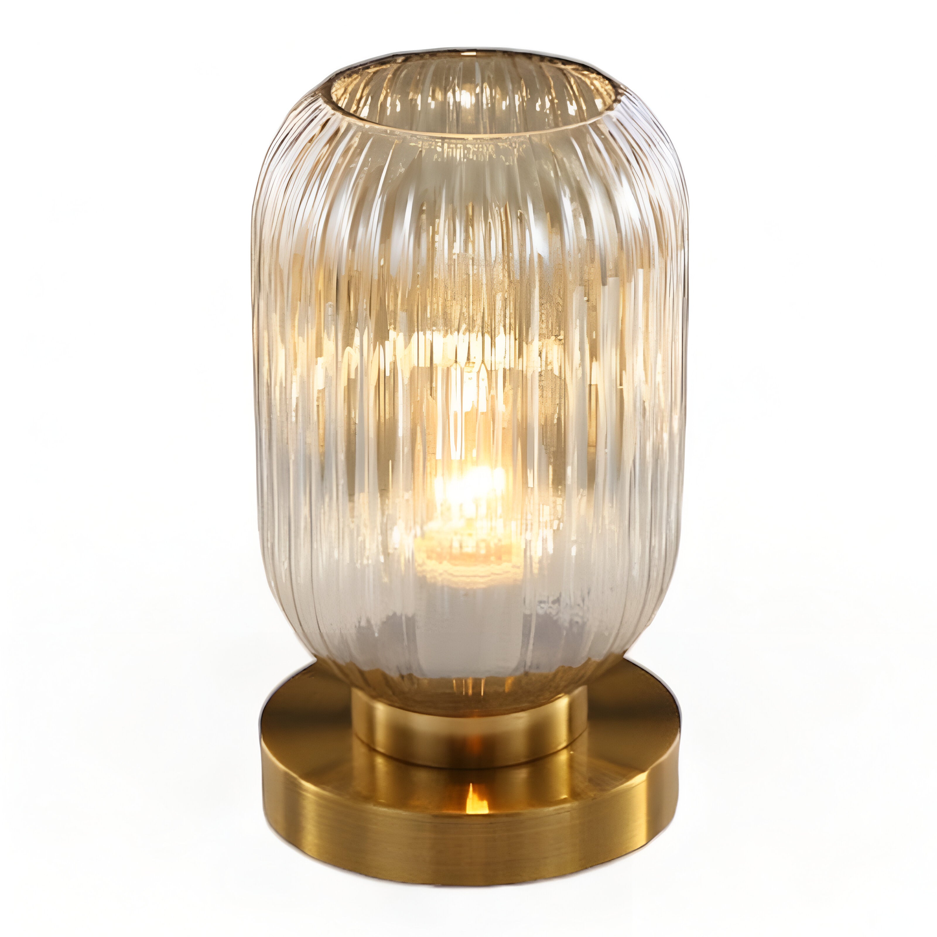 Oriantha - Noordse Tafellamp met Geribbeld Glas
