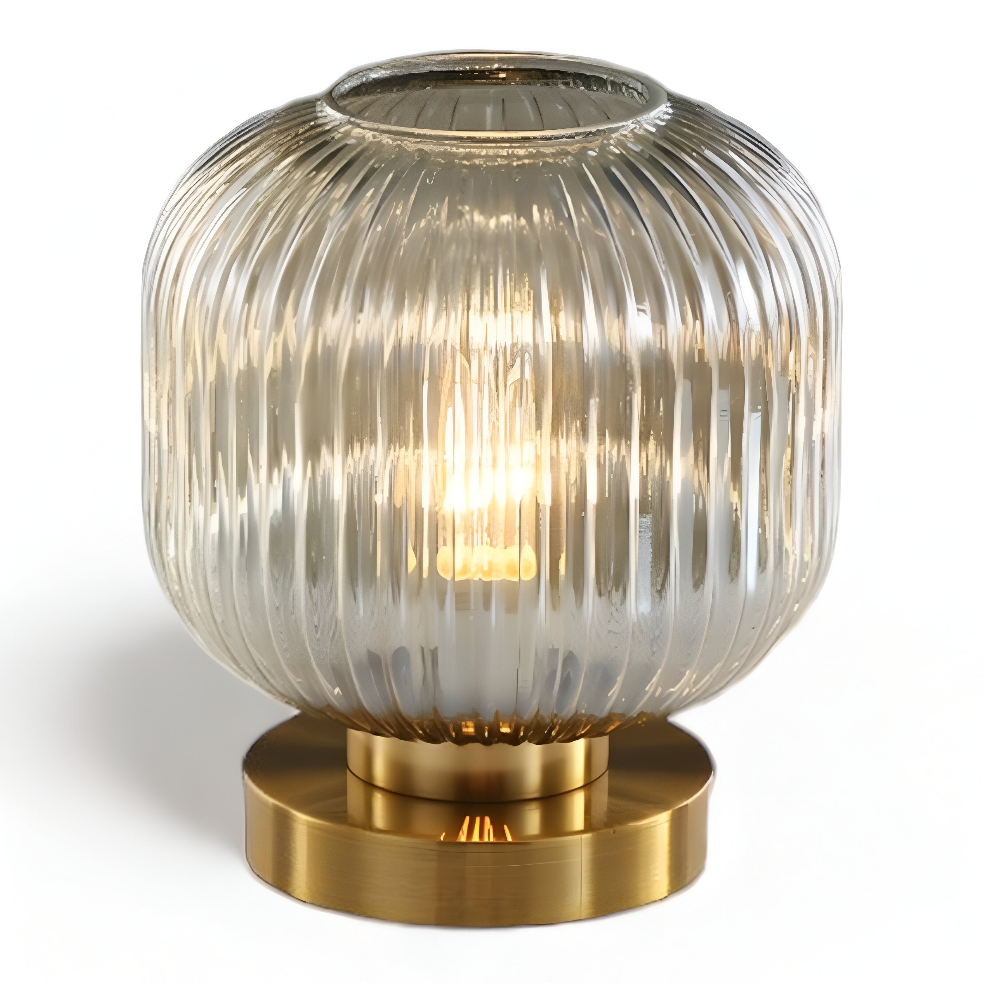 Oriantha - Noordse Tafellamp met Geribbeld Glas