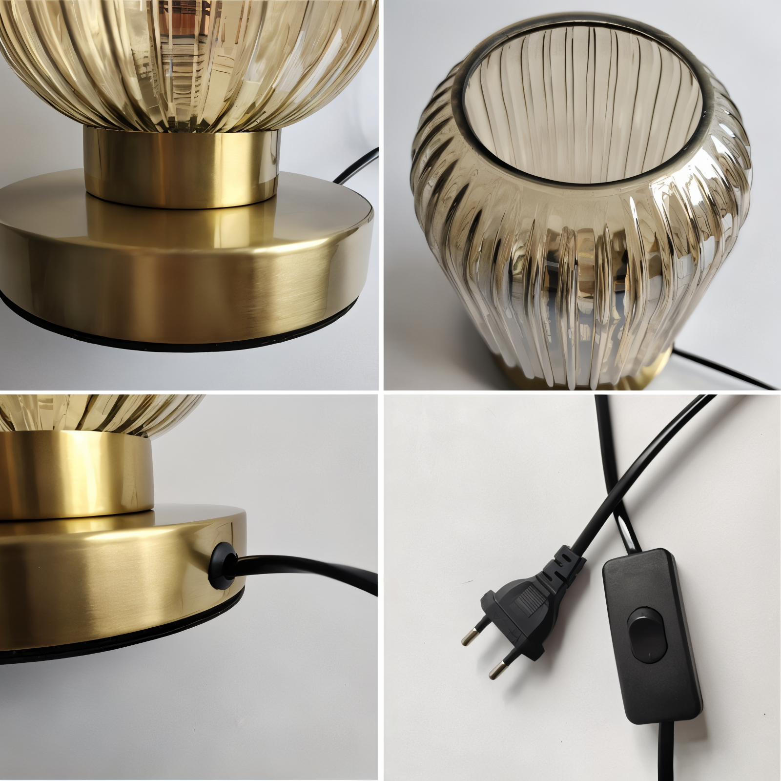 Oriantha - Noordse Tafellamp met Geribbeld Glas