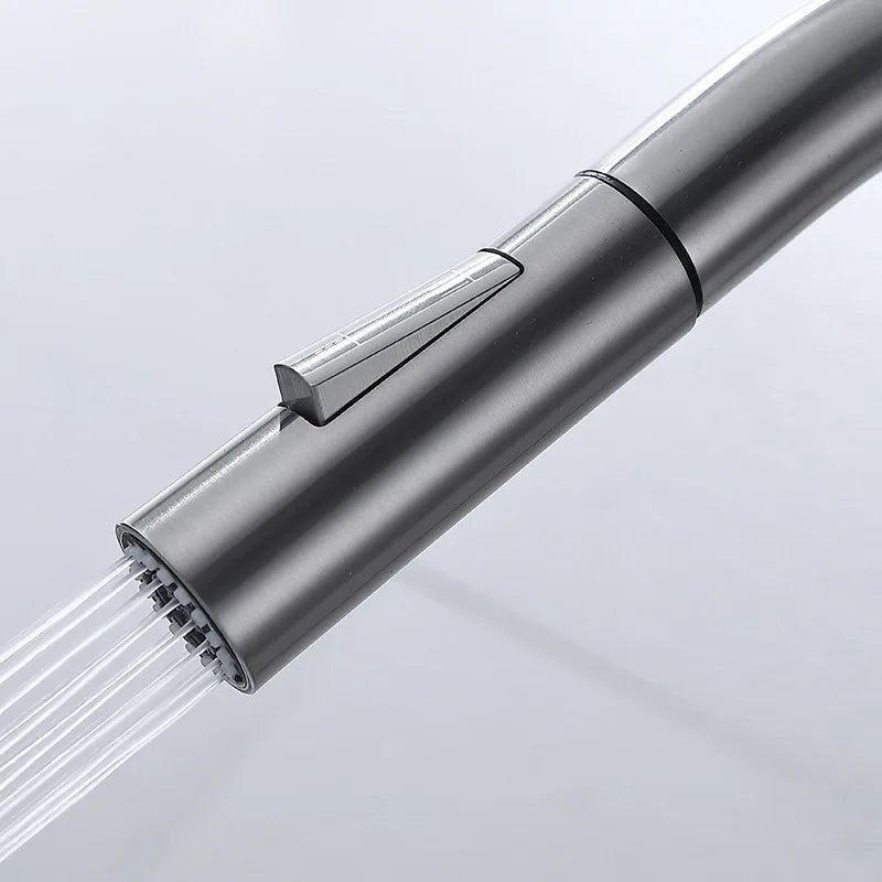 Skanto | TouchTech Uittrekbare Keukenkraan – Sensor Touchless Mengkraan met Flexibele Bek | Moderne Messingkraan