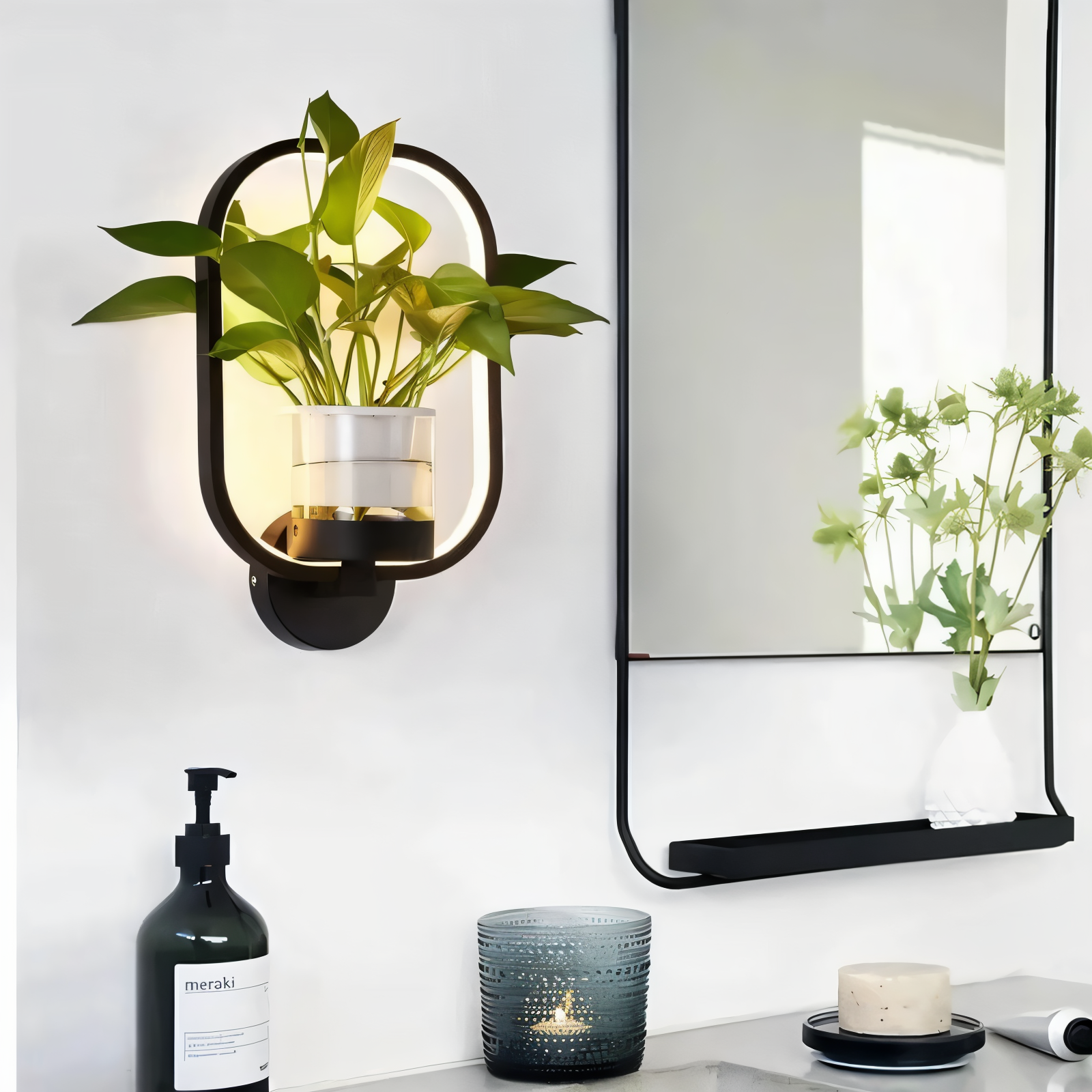 VerdantLume LED-Wandlamp met Plantenhouder