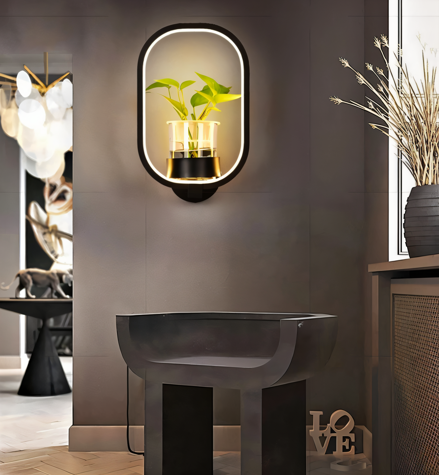 VerdantLume LED-Wandlamp met Plantenhouder