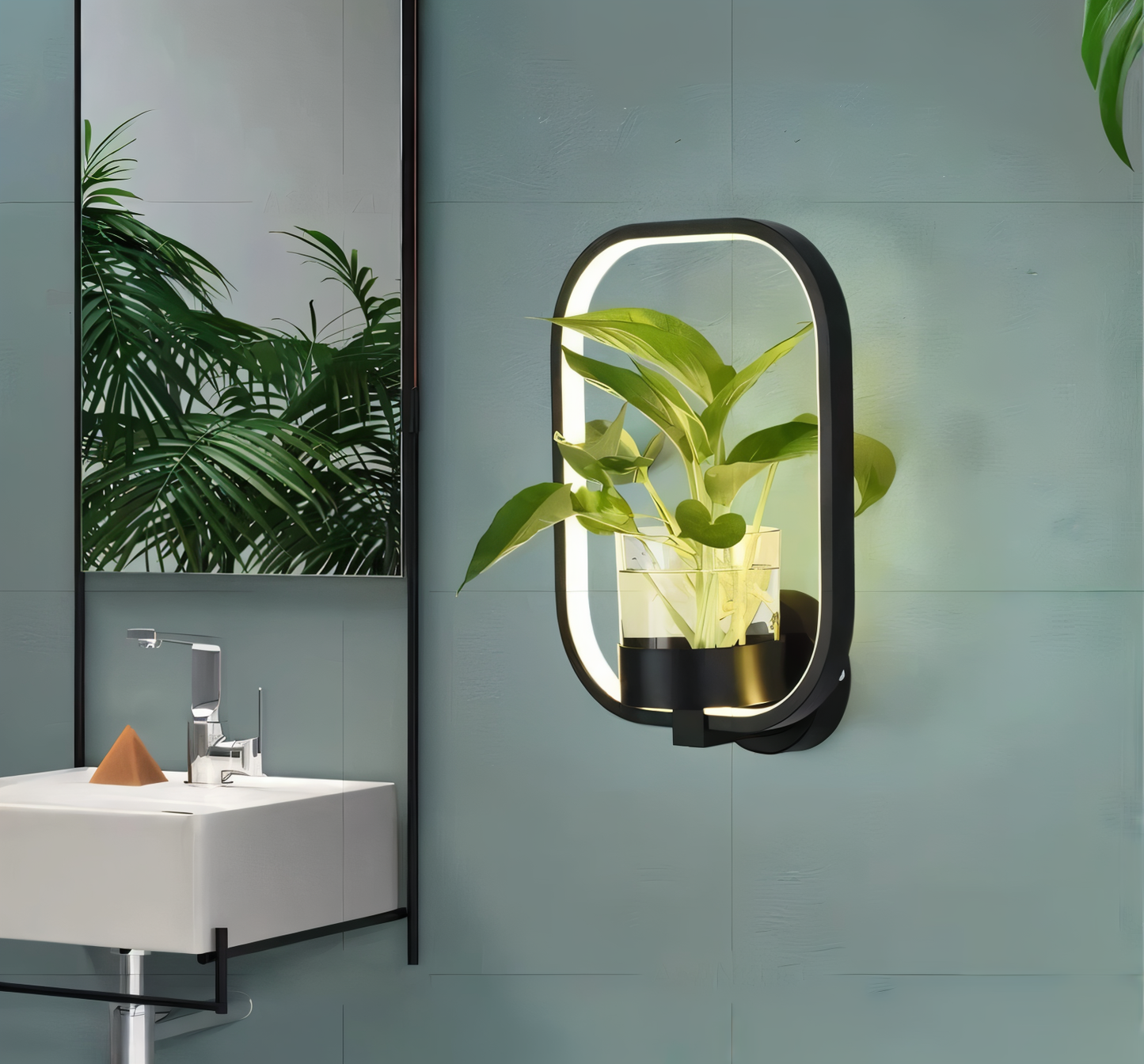 VerdantLume LED-Wandlamp met Plantenhouder