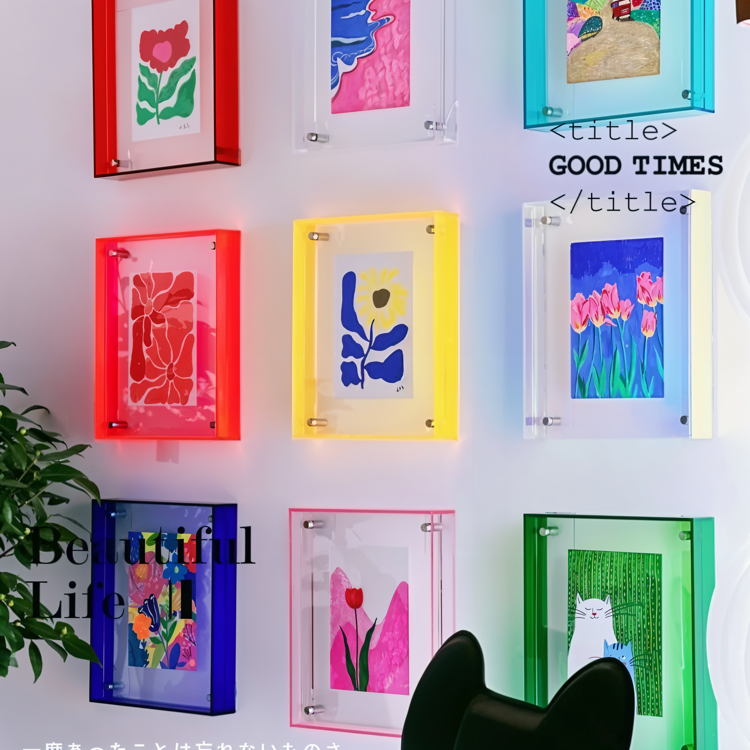 VividAcryl – Neon-Acryl-Fotoramen in de stijl van de jaren '80