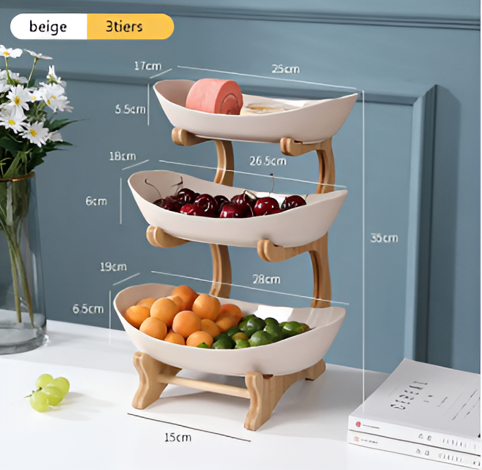 Meerlagige fruitmand van hout - Moderne fruitmand