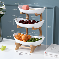 Multi-laags Fruitkom met Houten Stand en Schalen