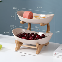 Multi-laags Fruitkom met Houten Stand en Schalen