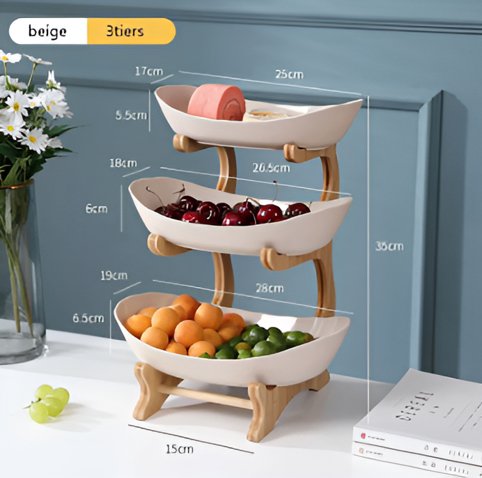 Meerlagige fruitmand van hout - Moderne fruitmand