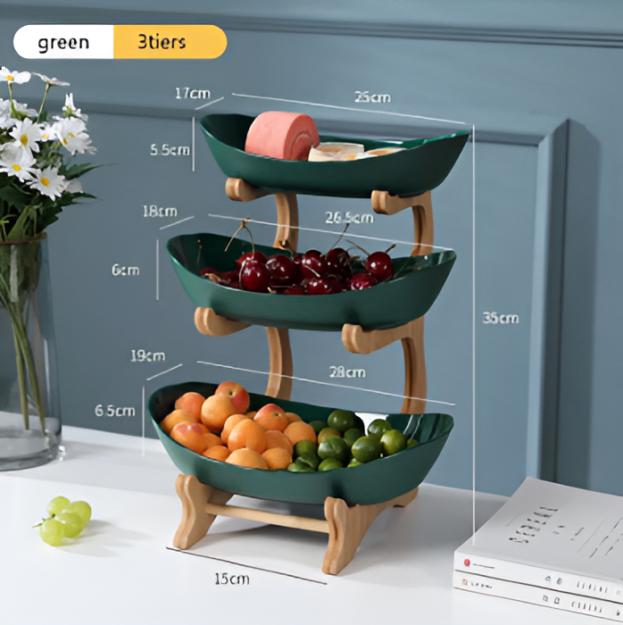 Meerlagige fruitmand van hout - Moderne fruitmand