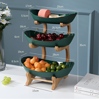Multi-laags Fruitkom met Houten Stand en Schalen