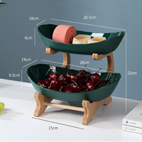 Multi-laags Fruitkom met Houten Stand en Schalen