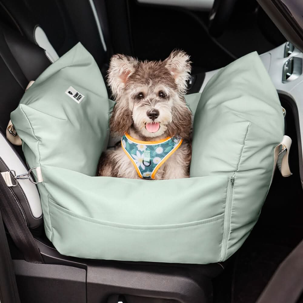 ComfyRide Hondenstoel – Hondenzitbed met veiligheidsgordel & antislip bodem voor auto & thuis