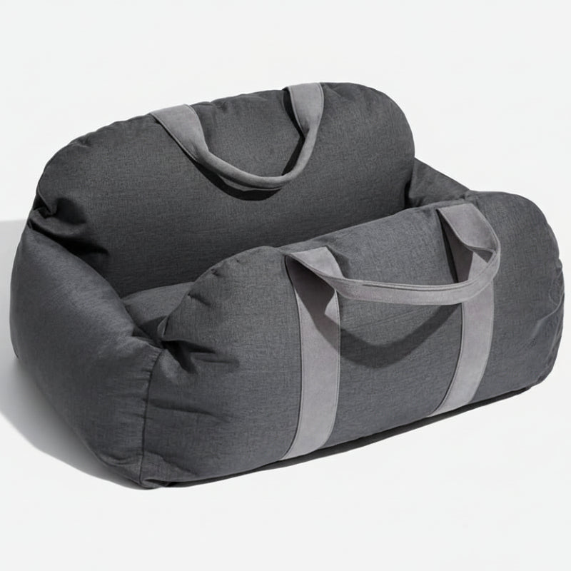 ComfyRide Hondenstoel – Hondenzitbed met veiligheidsgordel & antislip bodem voor auto & thuis
