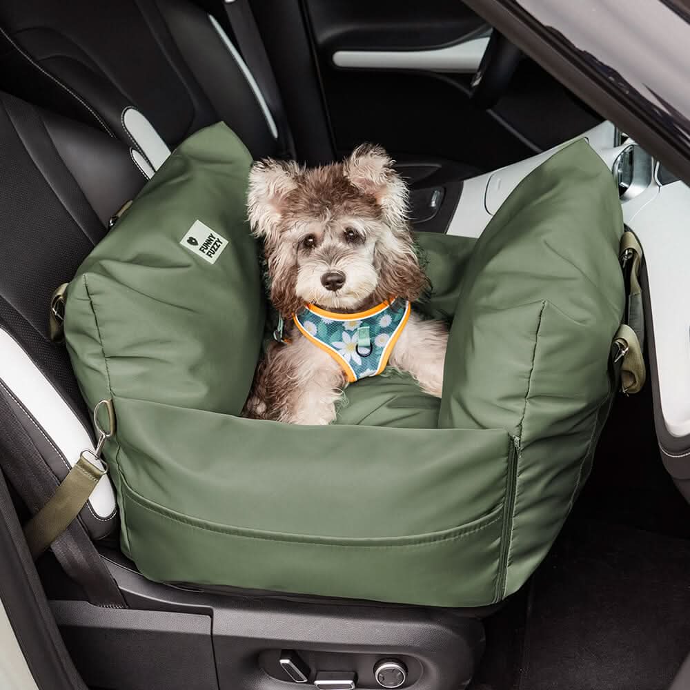ComfyRide Hondenstoel – Hondenzitbed met veiligheidsgordel & antislip bodem voor auto & thuis