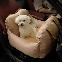 ComfyRide Hondenstoel – Hondenzitbed met veiligheidsgordel & antislip bodem voor auto & thuis