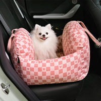 ComfyRide Hondenstoel – Hondenzitbed met veiligheidsgordel & antislip bodem voor auto & thuis