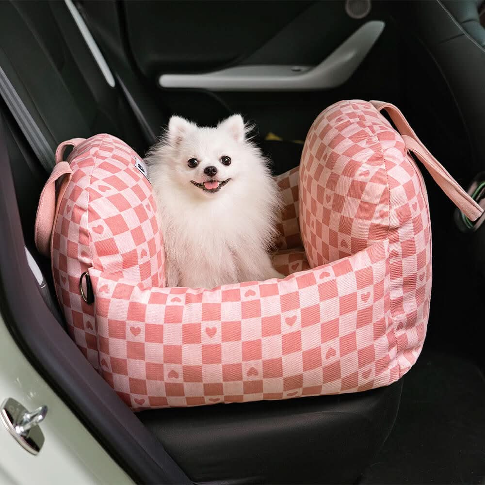 ComfyRide Hondenstoel – Hondenzitbed met veiligheidsgordel & antislip bodem voor auto & thuis