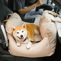 ComfyRide Hondenstoel – Hondenzitbed met veiligheidsgordel & antislip bodem voor auto & thuis