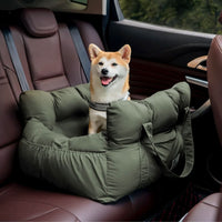 ComfyRide Hondenstoel – Hondenzitbed met veiligheidsgordel & antislip bodem voor auto & thuis