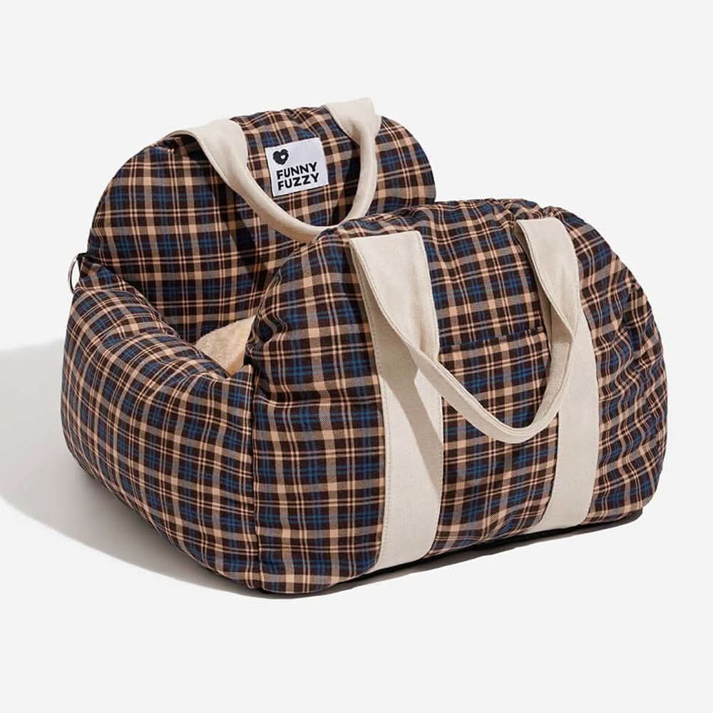 ComfyRide Hondenstoel – Hondenzitbed met veiligheidsgordel & antislip bodem voor auto & thuis