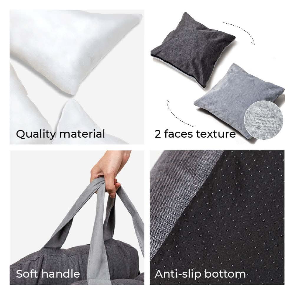 ComfyRide Hondenstoel – Hondenzitbed met veiligheidsgordel & antislip bodem voor auto & thuis