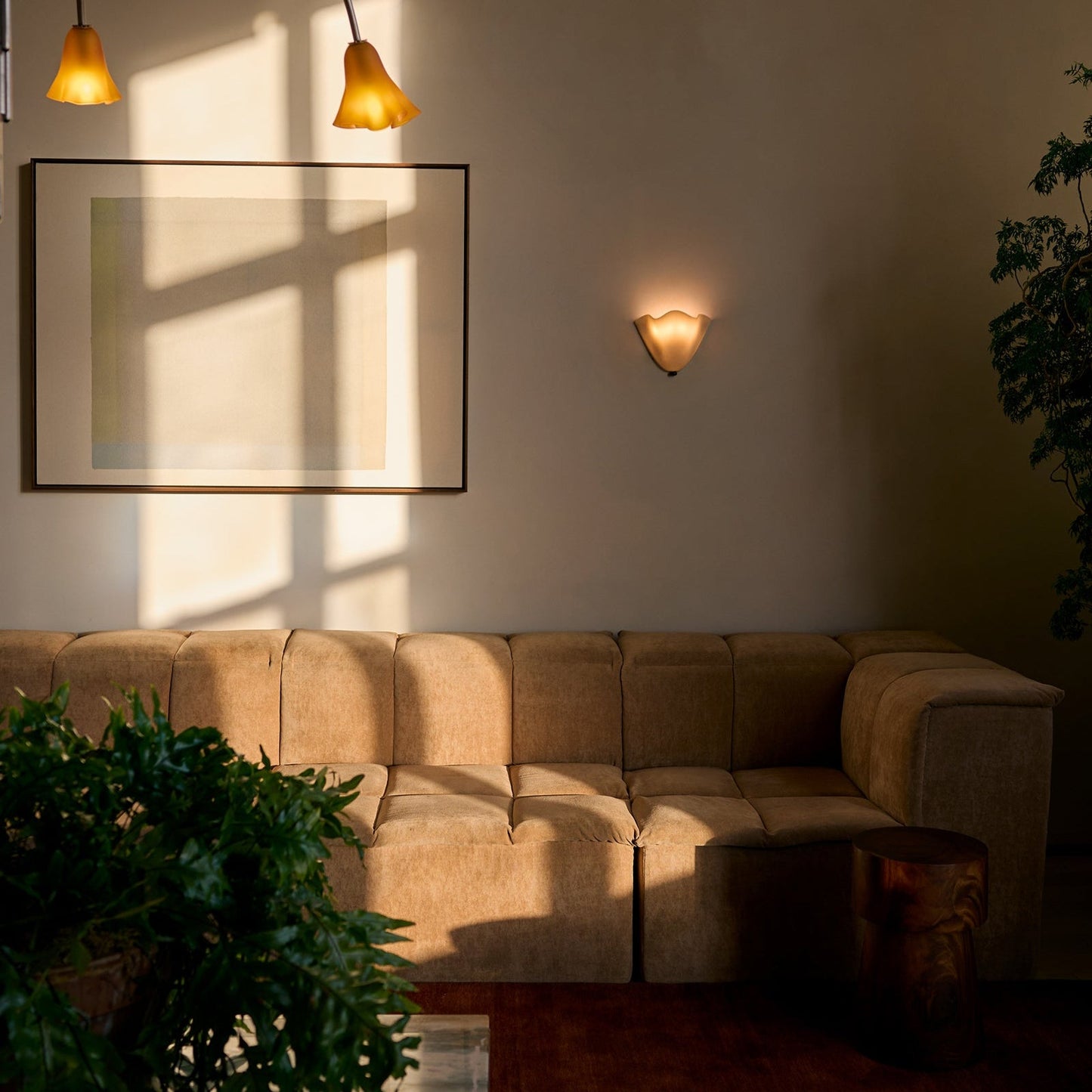 Retro Geelglasrok Schelp Wandlamp LED 1-lamp