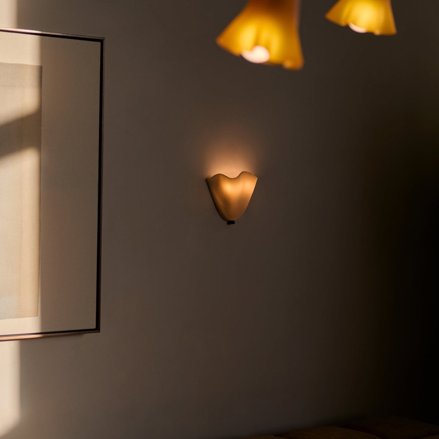 Retro Geelglasrok Schelp Wandlamp LED 1-lamp