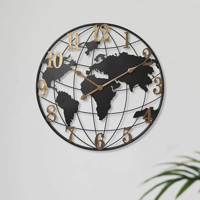 60cm Grote Wereldkaart Wanduhr