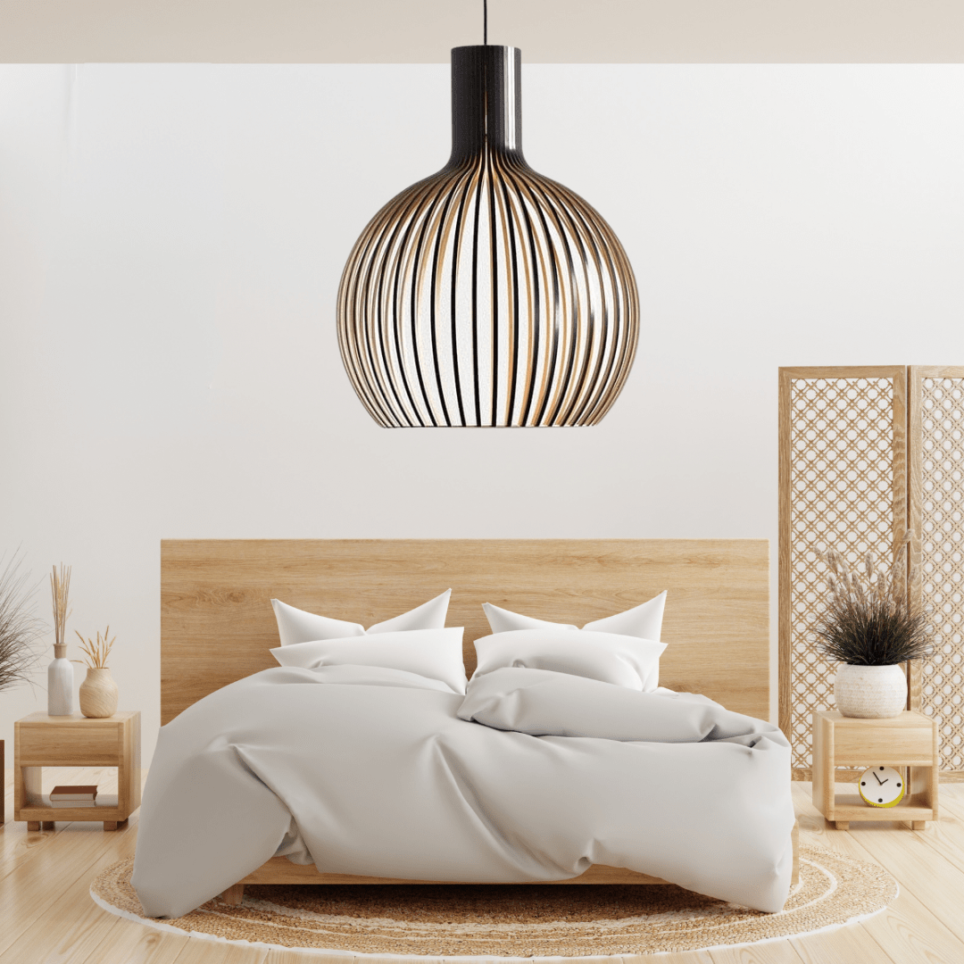 FjordLoom Rustieke Houten Kooi Hanglamp Verstelbare Kabel