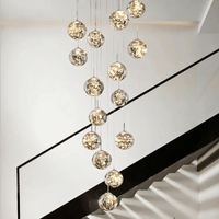 AstraLumen Glazen Bol Trap Chandelier Verhoogt Trapverlichting