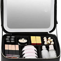 Mirrorglam – Make-up Tas met LED-Spiegel – Draagbare Cosmetictas met Licht & Opbergruimte voor Perfecte Styling Onderweg