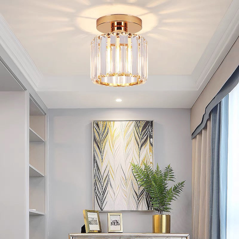 Skanto | Kristallen Glas Hanglamp – Messing en Compact Ontwerp